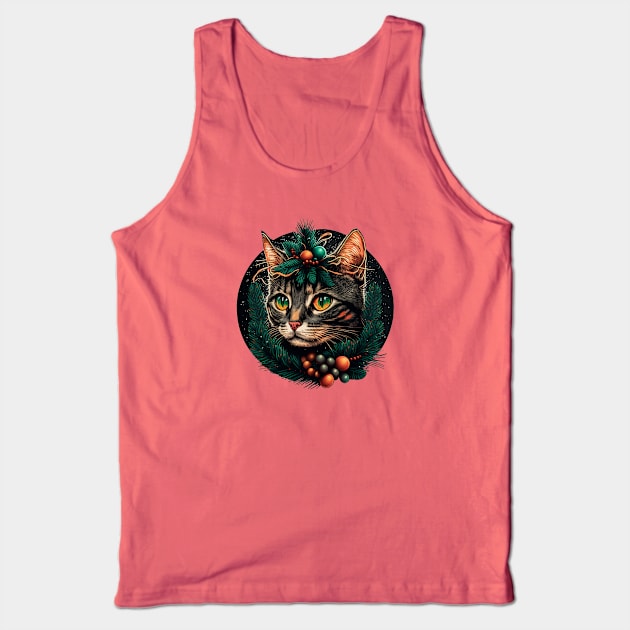 Meow Christmas Tank Top by Dandzo